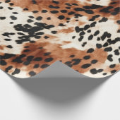 Brown Cream Animal Cowhid Geschenkpapier (Ecke)