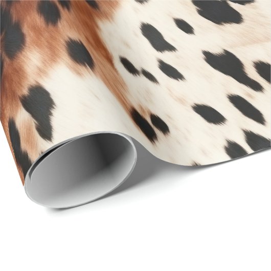 Brown Cream Animal Cowhid Geschenkpapier (Rolleneckpunkt)