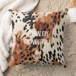 Brown Cream Animal Cowhid Kissen