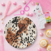 Brown Cream Animal Cowhid Pappteller (Party)