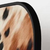 Brown Cream Animal Cowhid Pickleball Schläger (Linke Seite)