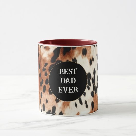 Brown Cream Animal Cowhid Tasse (Zentrum)