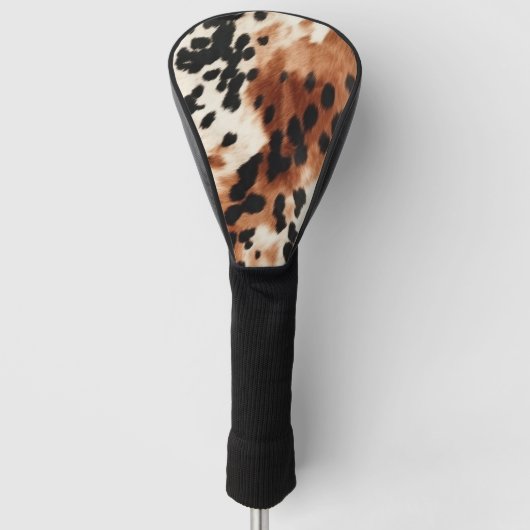Brown Cream Animal Cowhide Golf Headcover (Vorderseite)