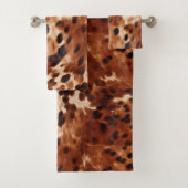 Brown Cream Black Cowhide Badhandtuch Set (Insitu)
