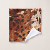 Brown Cream Black Cowhide Badhandtuch Set (Waschlappen)