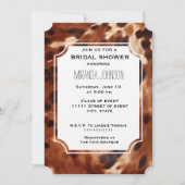 Brown Cream Black Cowhide Brautparty Einladung (Vorderseite)