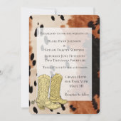 Brown Cream Black Cowhide Cowboy Boots Einladung (Vorderseite)