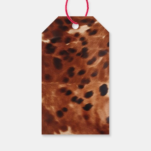 Brown Cream Black Cowhide Geschenkanhänger (Rückseite)