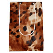 Brown Cream Black Cowhide Mittlere Geschenktüte (Rückseite)
