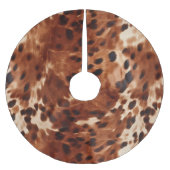 Brown Cream Black Cowhide Polyester Weihnachtsbaumdecke (Vorderseite)
