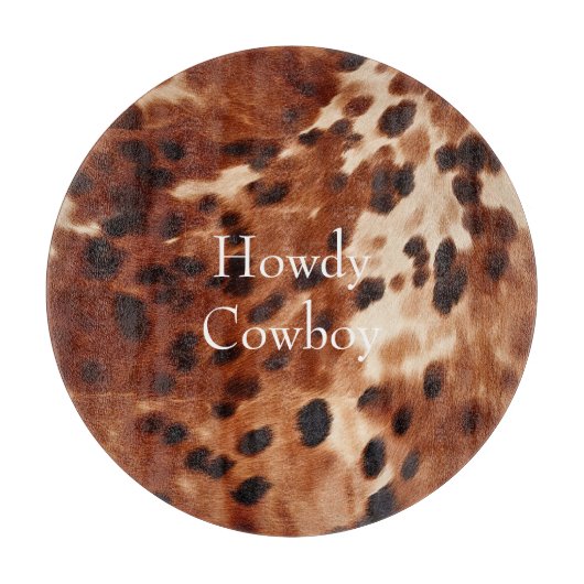Brown Cream Black Cowhide Schneidebrett (Vorderseite)