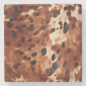 Brown Cream Black Cowhide Steinuntersetzer (Vorderseite)