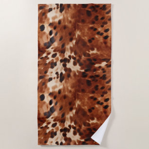 Brown Cream Black Cowhide Strandtuch