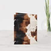 Brown Cream Black Southwest Cowhide Vielen Dank Dankeskarte (Rückseite)
