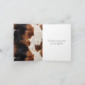 Brown Cream Black Southwest Cowhide Vielen Dank Dankeskarte (Innenseite)
