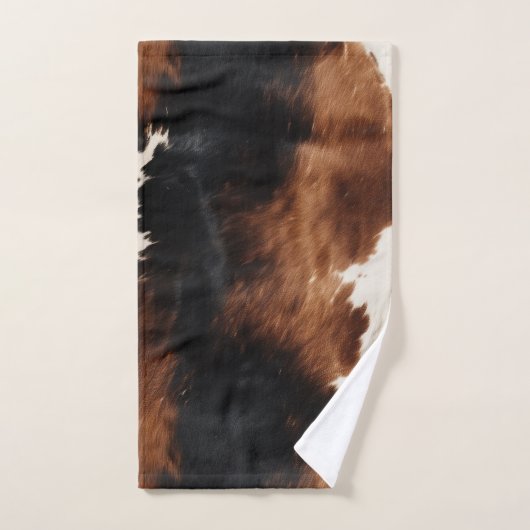 Brown Cream Black Südwest Cowhide Badhandtuch Set (Handtuch)