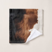 Brown Cream Black Südwest Cowhide Badhandtuch Set (Waschlappen)