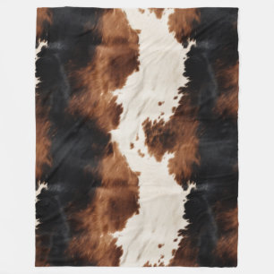 Brown Cream Black Südwest Cowhide Fleecedecke