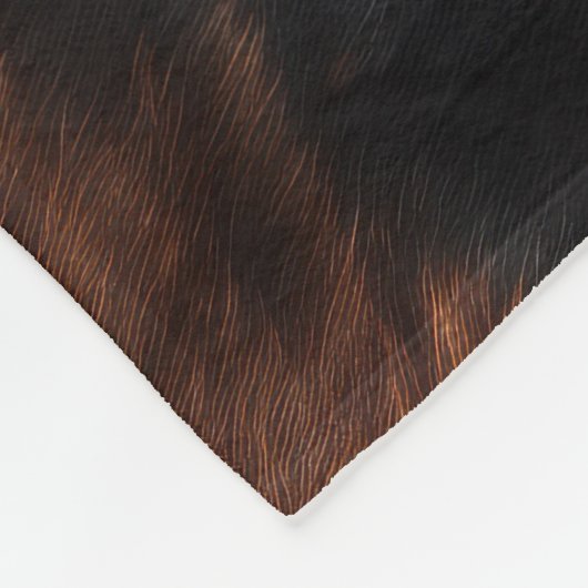 Brown Cream Black Südwest Cowhide Fleecedecke (Ecke)
