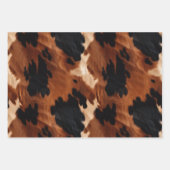 Brown Cream Black Südwest Cowhide Geschenkpapier Set (Vorderseite)