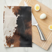 Brown Cream Black Südwest Cowhide Geschirrtuch (Viertel Falte)