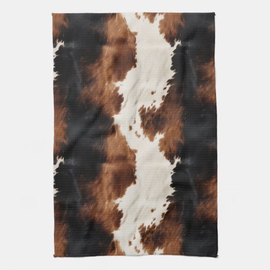 Brown Cream Black Südwest Cowhide Geschirrtuch (Vertikal)