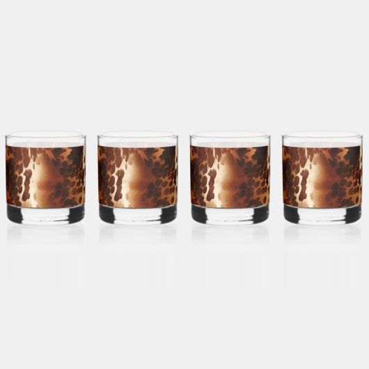 Brown Cream Black Südwest Cowhide Whiskyglas (Links)
