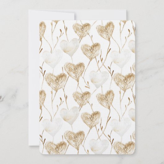 Brown Cream Boho Hearts Brautparty Einladung (Rückseite)