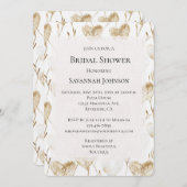Brown Cream Boho Hearts Brautparty Einladung (Vorne/Hinten)