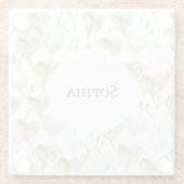 Brown Cream Boho Hearts Glasuntersetzer (Rückseite)