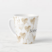 Brown Cream Boho Hearts Milchtasse (Linke Ecke)