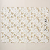 Brown Cream Boho Hearts Sherpadecke (Vorderseite (Horizontal))