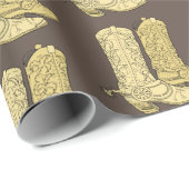Brown Cream Cowboy Boots Geschenkpapier (Rolleneckpunkt)