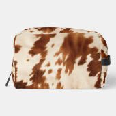 Brown Cream Cowgirl Südwest Cowhide Waschbeutel (Rückseite)