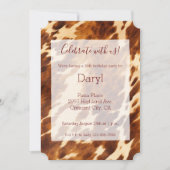 Brown Cream Cowhide Animal Print Einladung (Vorderseite)
