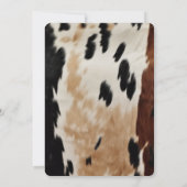 Brown Cream Cowhide Cowgirl Cowboy Birthday Einladung (Rückseite)