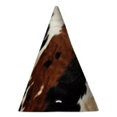 Brown Cream Cowhide Cowgirl Cowboy Birthday Partyhütchen (Rechts)
