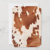 Brown Cream Cowhide Einladung (Rückseite)
