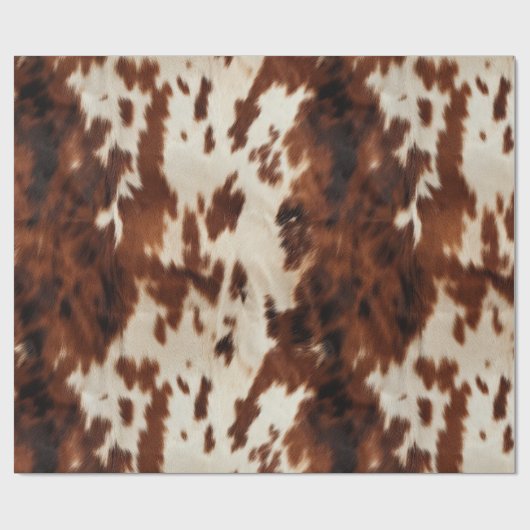 Brown Cream Cowhide Geschenkpapier (Flach)