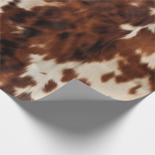 Brown Cream Cowhide Geschenkpapier (Ecke)