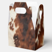 Brown Cream Cowhide Geschenkschachtel (Geöffnet)