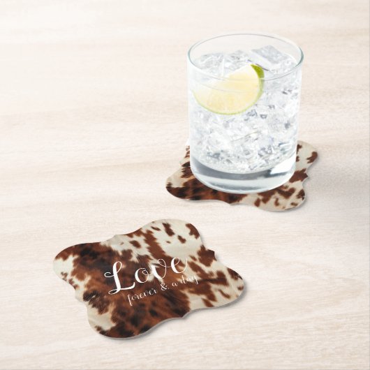 Brown Cream Cowhide Untersetzer (Vor Ort)