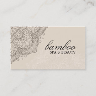 Brown & Cream Exotic Wellness-Center Business Card Visitenkarte