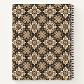 Brown Cream Floral Spanish Tile Name Monogram Notizblock (Rückseite)