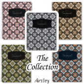 Brown Cream Floral Spanish Tile Name Monogram Notizblock