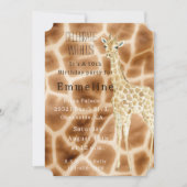 Brown Cream Giraffe Einladung (Vorderseite)