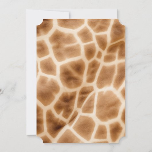Brown Cream Giraffe Einladung (Rückseite)