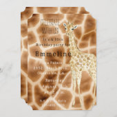 Brown Cream Giraffe Einladung (Vorne/Hinten)