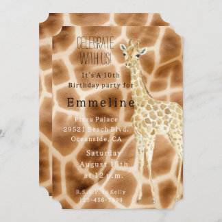 Brown Cream Giraffe Einladung