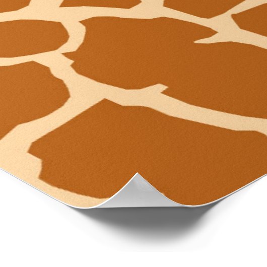 BROWN CREAM GIRAFFE TIERPATTERGESTALTUNG WAL POSTER (Ecke)